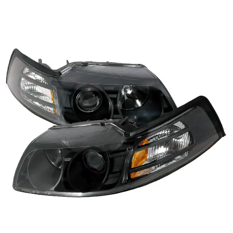Spec-D 99-04 Ford Mustang Halo Projector Headlights Black 1