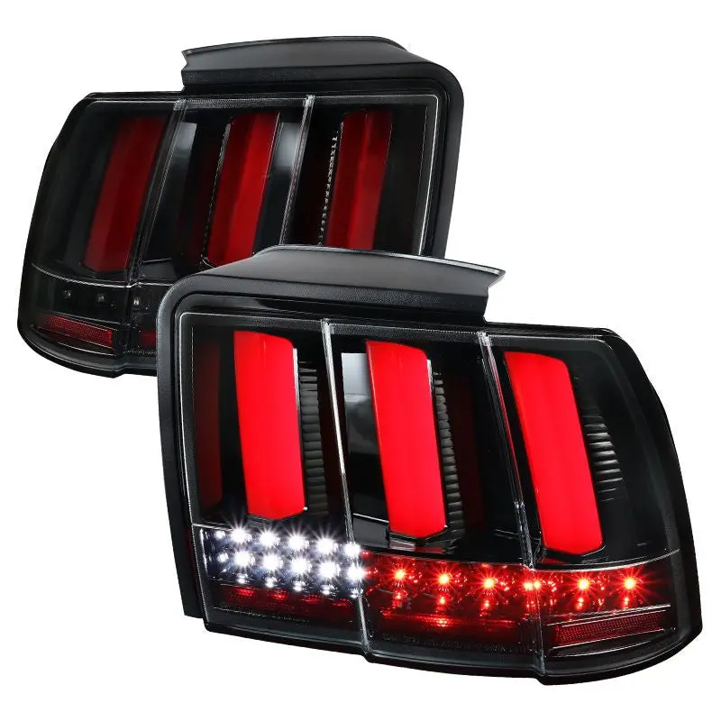 Spec-D 99-04 Ford Mustang Seq Led Tail Light Jet Black 1
