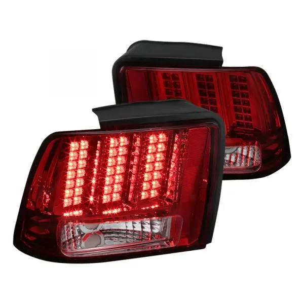 Spec-D 99-04 Ford Mustang Tail Lights Led Sequential Red Smoked 1