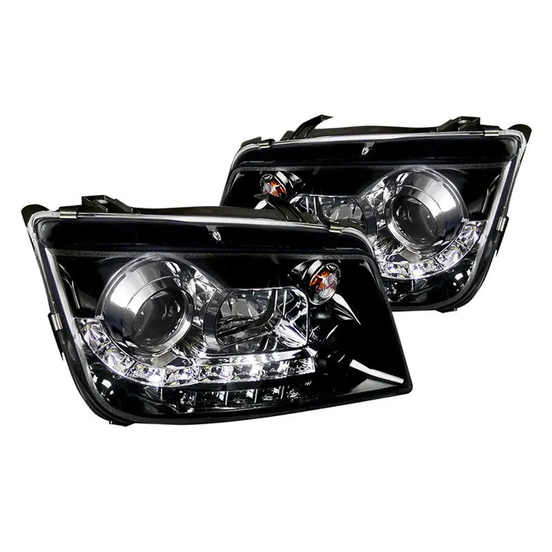 Spec-D 99-05 Vw Jetta Golf Gti Headlights R8 Led Strip Black/Smoked 1