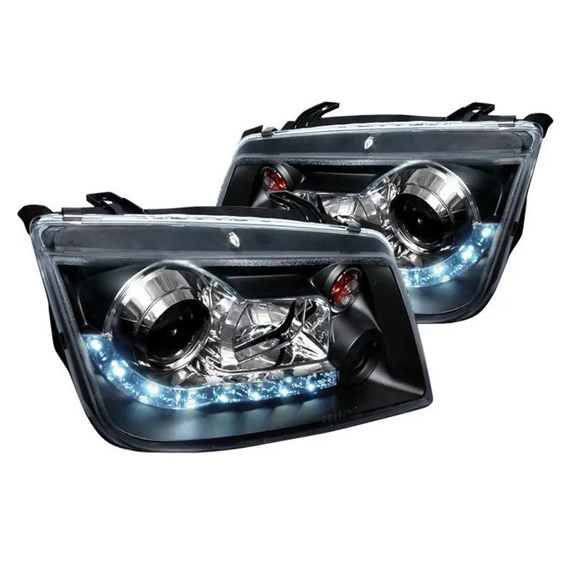 Spec-D 99-05 Vw Jetta Mk4 Headlights Halo Projector Led Strip Black 1