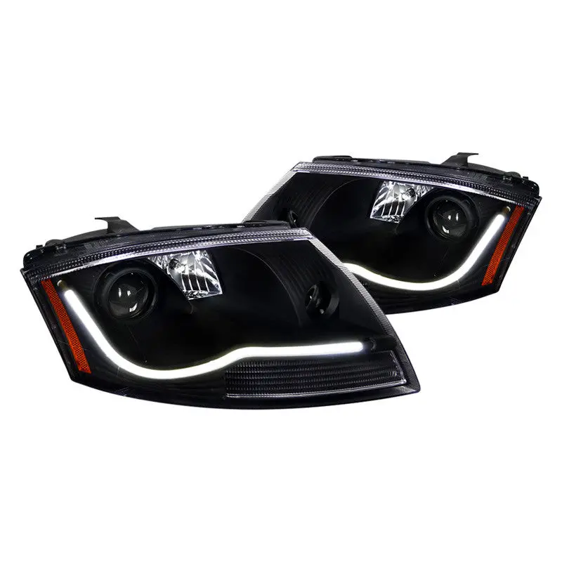 Spec-D 99-06 Audi Tt Headlights Led Bar Projector Matte Black/Clear 1