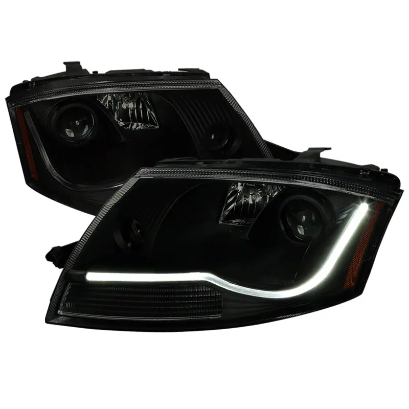 Spec-D 99-06 Audi Tt Projector Headlights Led Bar Smoked Black 1