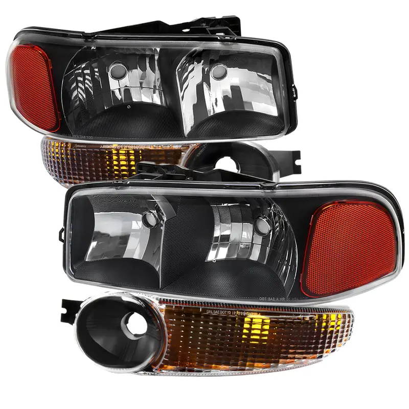 Spec-D 99-06 Gmc Sierra/00-06 Yukon Xl Denali Oem Bumper Lights Black 1