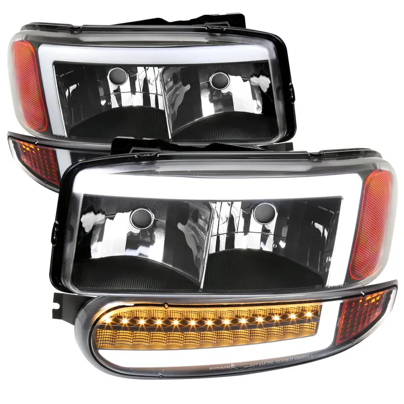 Spec-D 99-06 Gmc Sierra Denali /00-06 Yukon Oem Bumper Lights Black 1