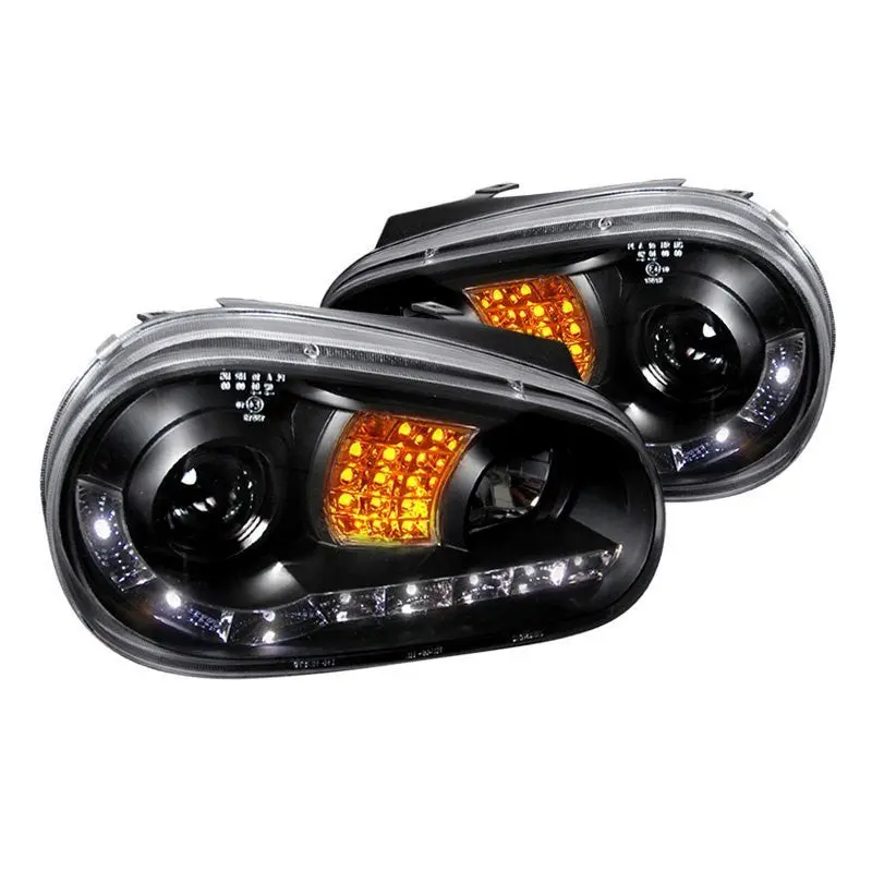 Spec-D 99-06 Vw Golf Gti R32 Headlights R8 Led Strip V2 Black 1