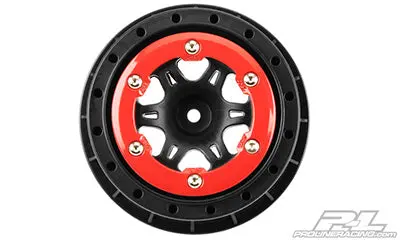 Split Six 2.2"/3.0" Red/Black Bead-Loc Wheels 1