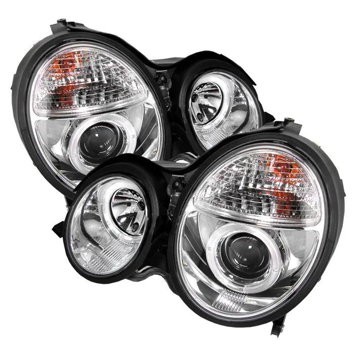 Spyder 00-02 Mercedes E-Class Halo Projector Headlights Led Chrome 1