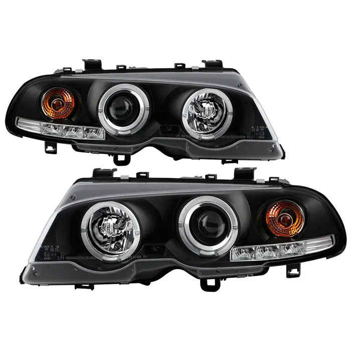 Spyder 00-03 Bmw 3-Series E46 2Dr Halo Projector Headlights Black 1