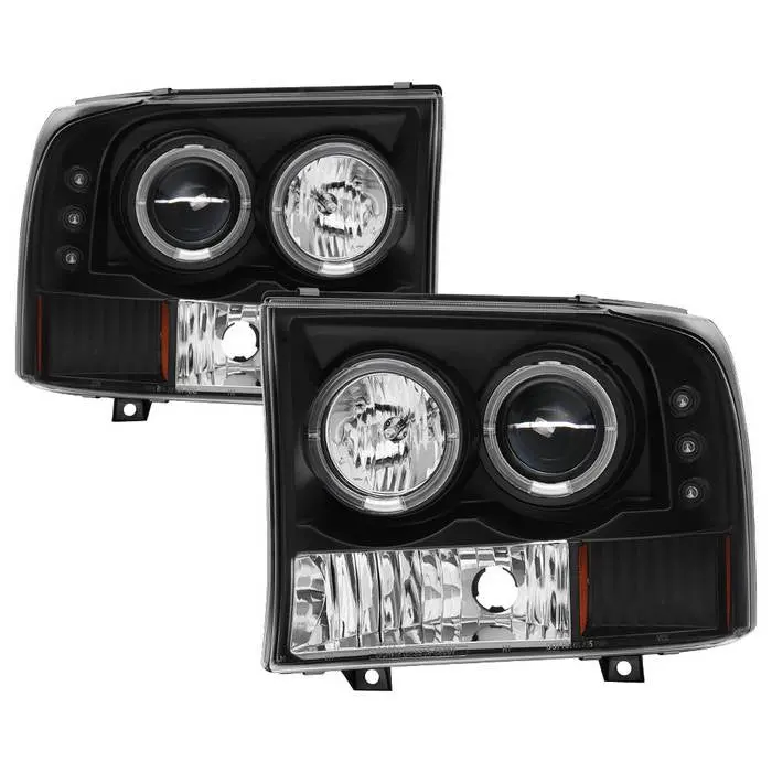 Spyder 00-04 Ford F250 Excursion Projector Headlights V2 Black 1