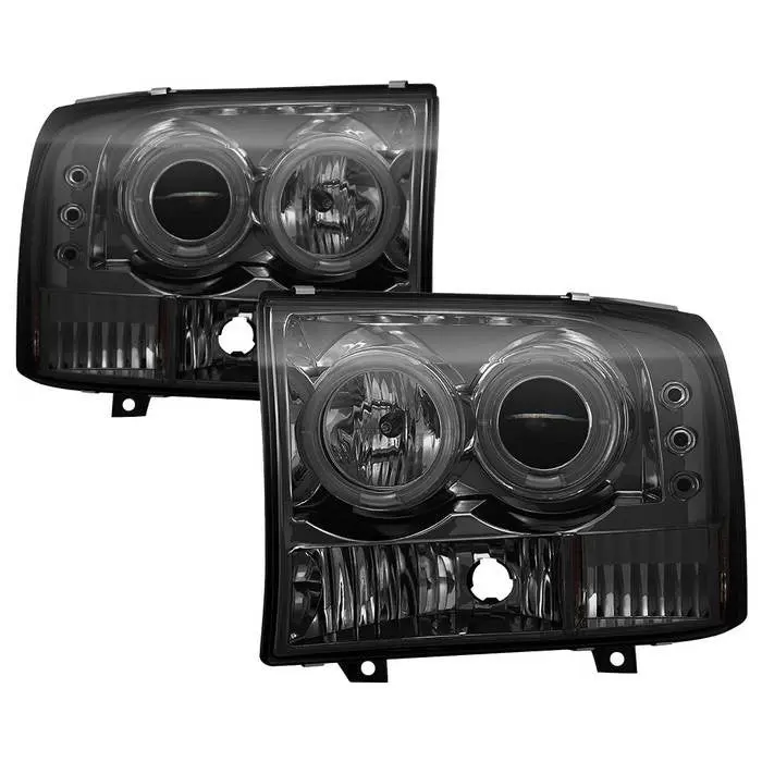 Spyder 00-04 Ford F250 Excursion Projector Headlights V2 Smoked 1Pc 1