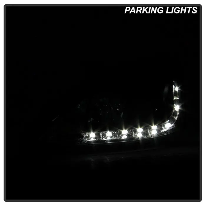 Spyder 00-04 Ford Focus Projector Headlights Led Drl Black 2