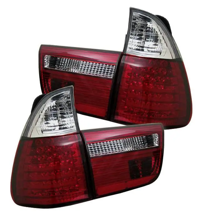 Spyder 00-06 Bmw X5 E53 Led Tail Lights Red 4Pcs 1