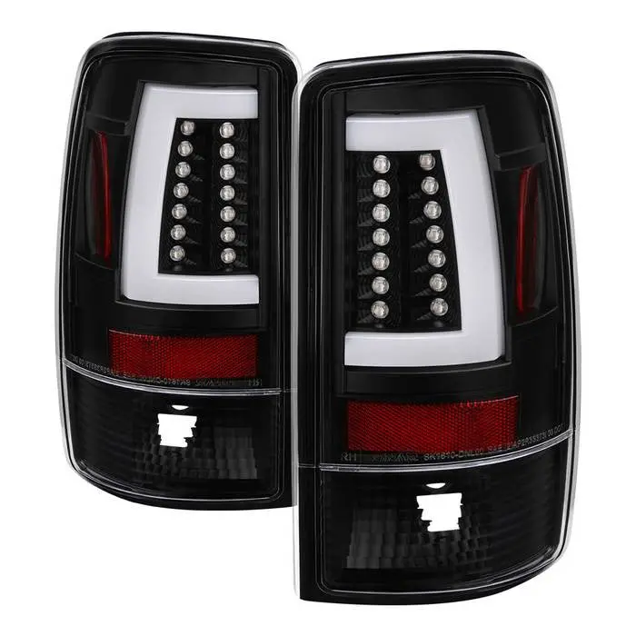 Spyder 00-06 Chevy Suburban Tahoe 1500 2500 V2 Tail Lights Led Bar Black 1