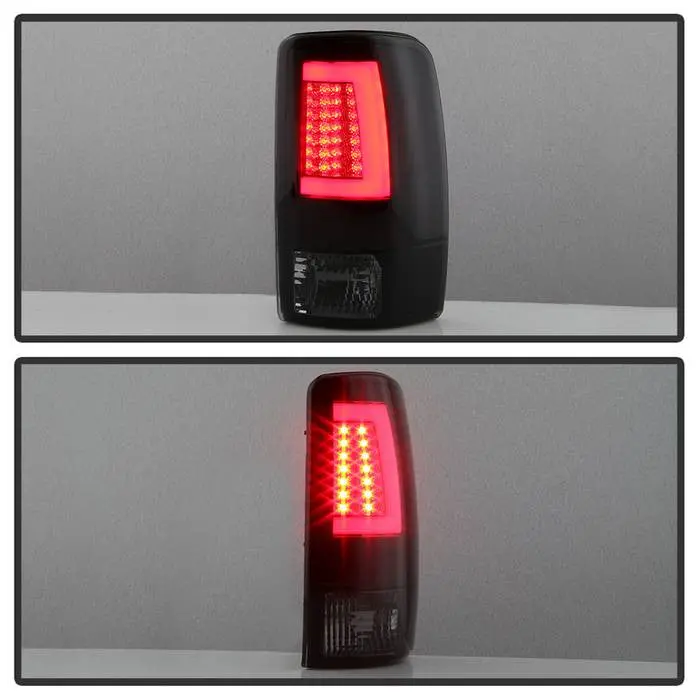 Spyder 00-06 Chevy Suburban Tahoe 1500 2500 V2 Tail Lights Led Bar Smoked 2