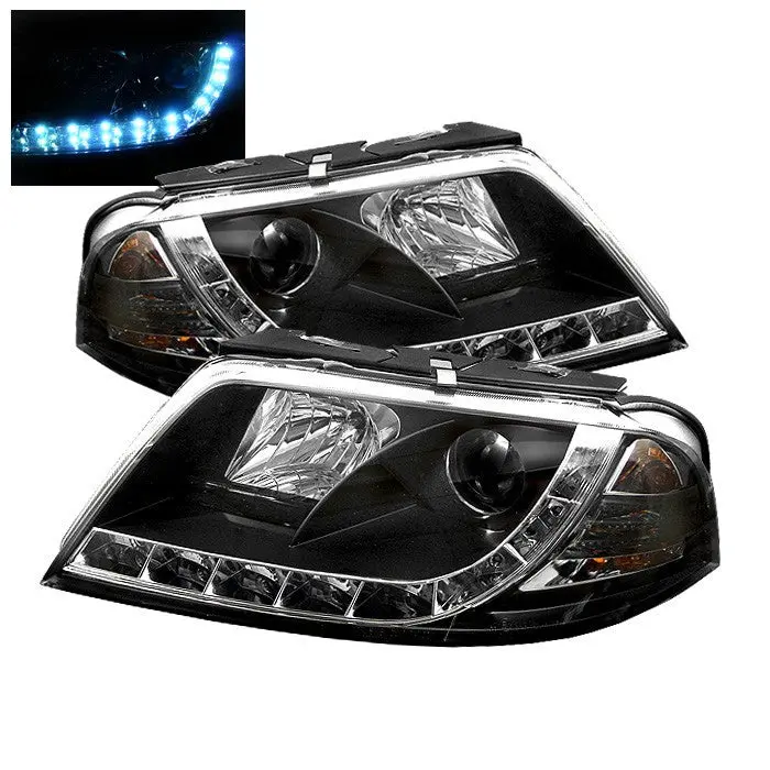 Spyder 01–05 Vw Passat Projector Headlights Led Drl Black 1