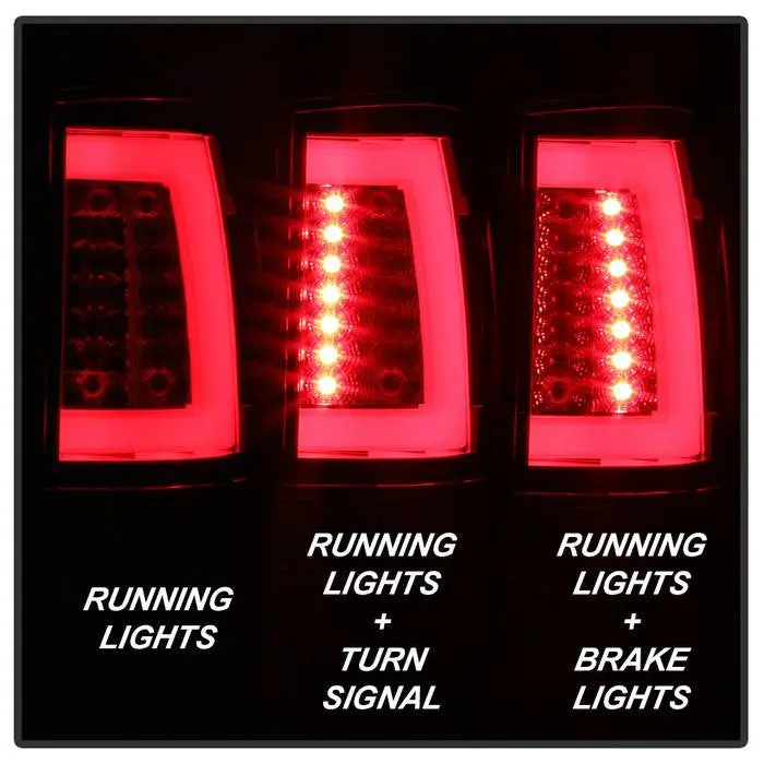 Spyder 01-06 Gmc Yukon Denali Xl V2 Tail Lights Led Bar Red 2