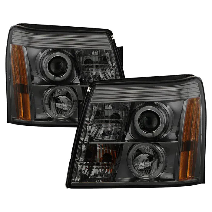 Spyder 02-03 Cadillac Escalade Projector Headlights Led Drl Smoked 1