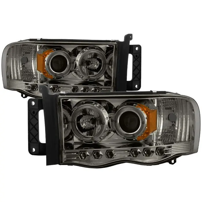 Spyder 03-05 Dodge Ram 1500-3500 Projector Headlights Smoked Chrome 1