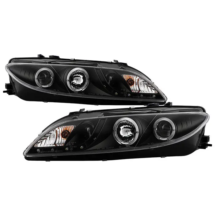 Spyder 03-05 Mazda 6 Projector Headlights Black W/Fog Lights 1
