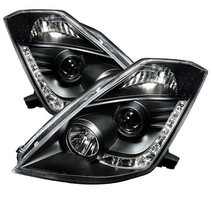 Spyder 03-05 Nissan 350Z Projector Headlights Black 1