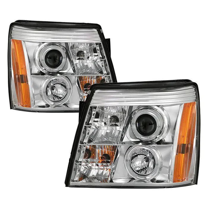 Spyder 03-06 Cadillac Escalade Projector Headlights Led Drl Chrome 1