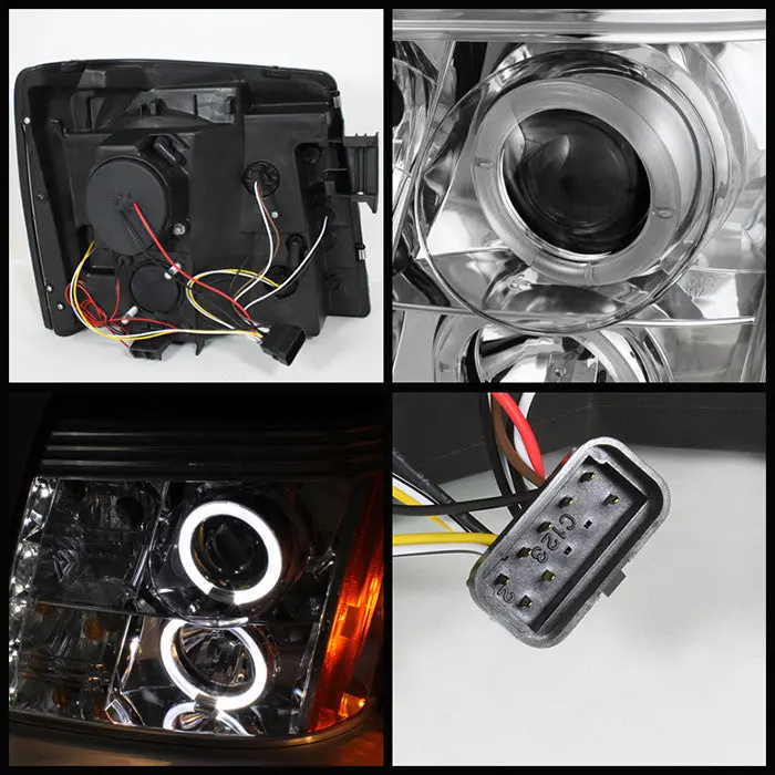 Spyder 03-06 Cadillac Escalade Projector Headlights Led Drl Chrome 2