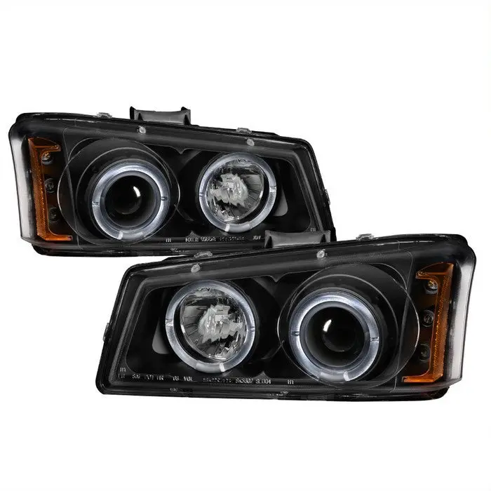Spyder 03-06 Chevy Silverado Projector Headlights Led Black Amber 1