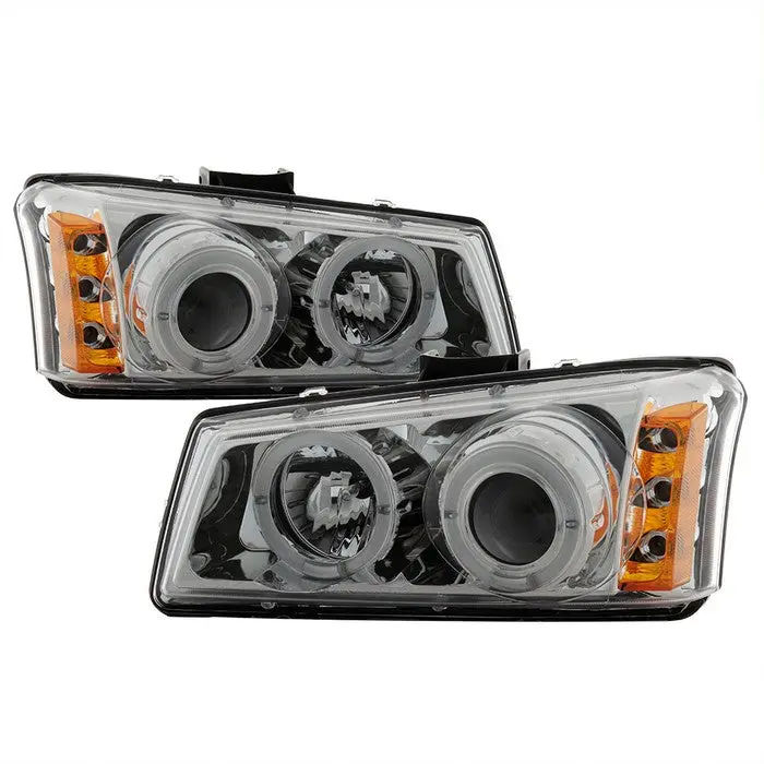 Spyder 03-06 Chevy Silverado Projector Headlights Led Chrome Amber 1