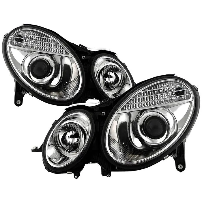 Spyder 03-06 Mercedes E-Class Projector Headlights Chrome Housing 1