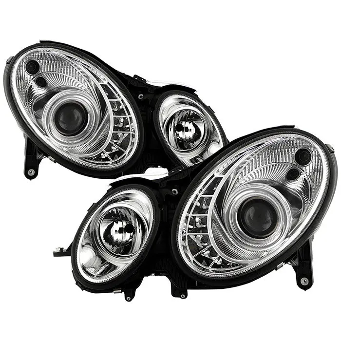 Spyder 03-06 Mercedes E-Class Projector Headlights Led Drl Chrome 1