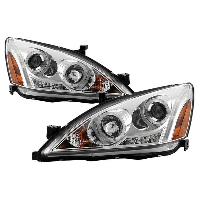Spyder 03-07 Honda Accord Projector Headlights Led Chrome 1