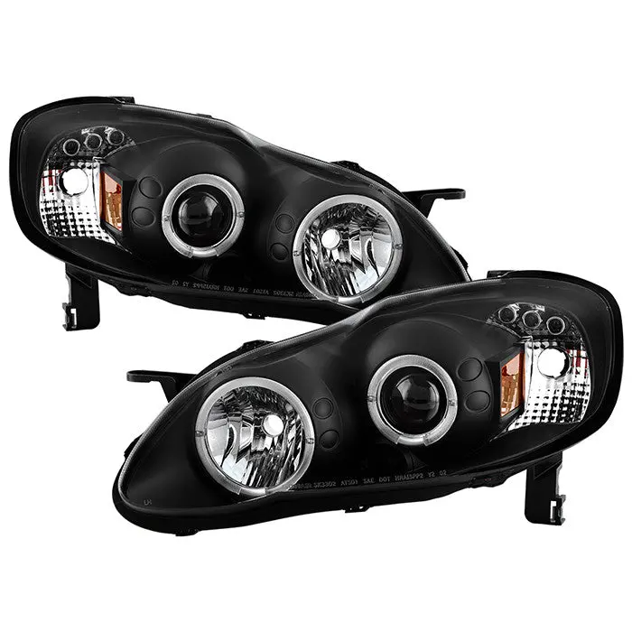 Spyder 03–08 Toyota Corolla Projector Headlights Led Halo Black 1