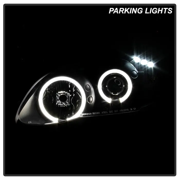 Spyder 03–08 Toyota Corolla Projector Headlights Led Halo Black 2