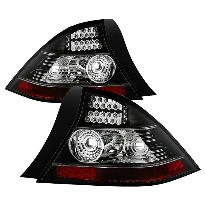Spyder 04-05 Honda Civic 2Dr Led Tail Lights Black 1