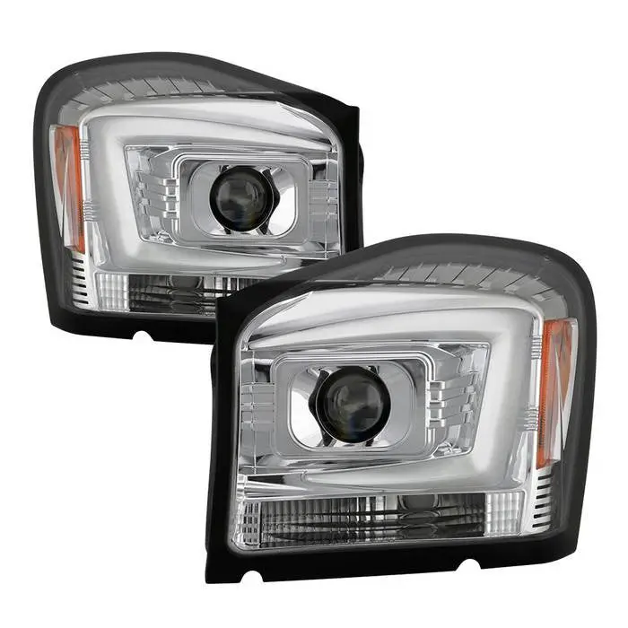 Spyder 04-06 Dodge Durango Headlights Led Drl Bar Chrome 1
