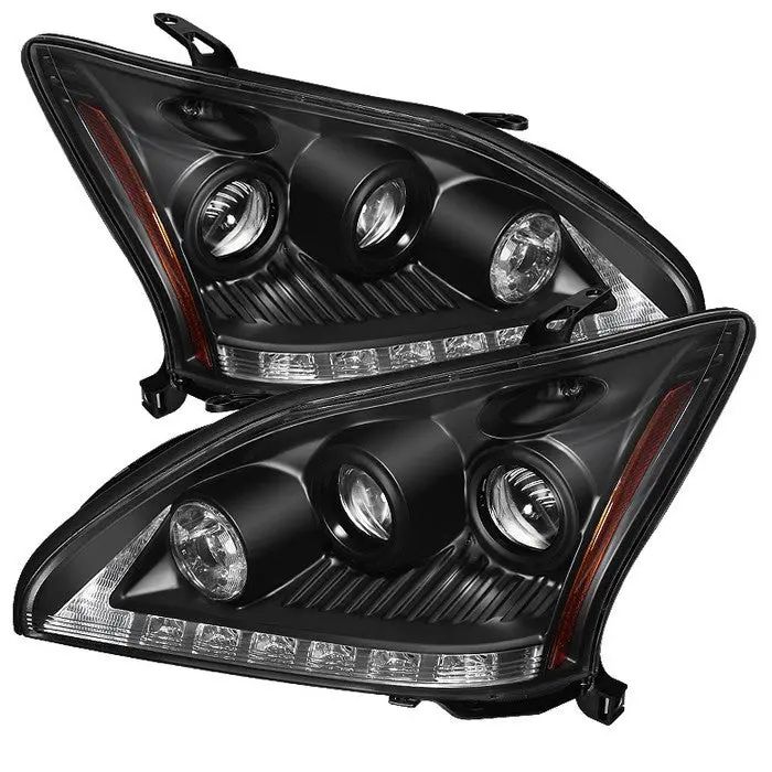 Spyder 04-06 Lexus Rx330 Projector Headlights Led Drl Black 1