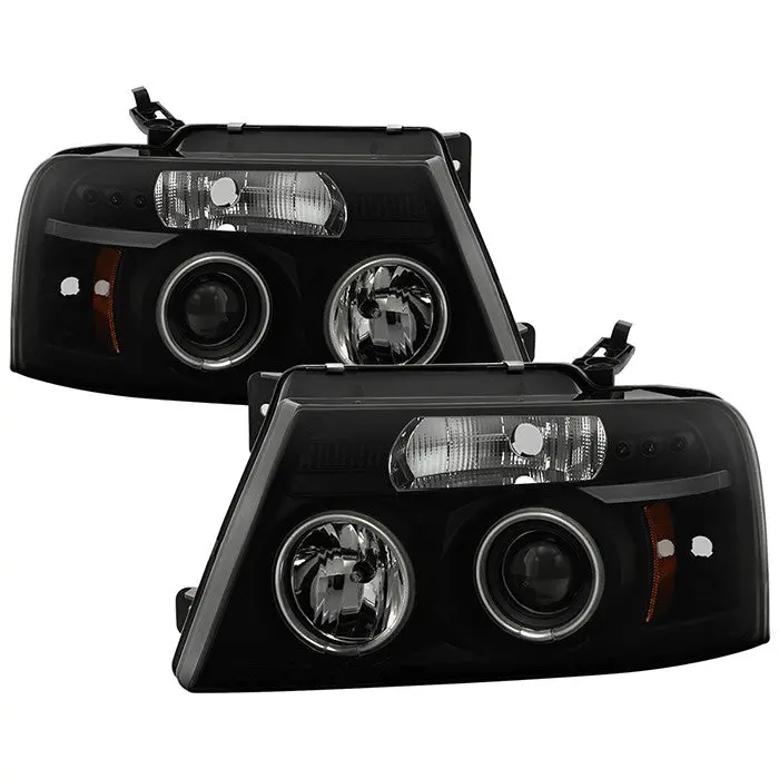 Spyder 04-08 Ford F-150 Halo Headlights Ccfl Smoked Black 1