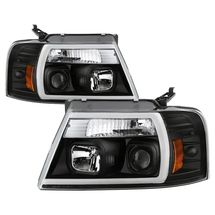 Spyder 04-08 Ford F-150 Projector Headlights Platinum Black 1