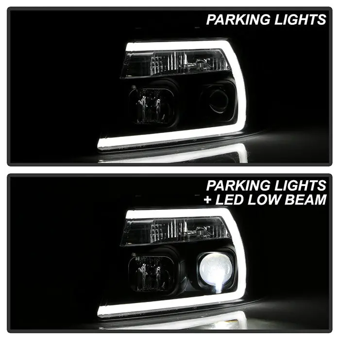 Spyder 04-08 Ford F-150 Projector Headlights Platinum Black 2
