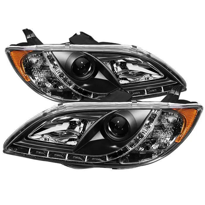 Spyder 04-08 Mazda 3 4Dr Projector Headlights Led Drl Black 1