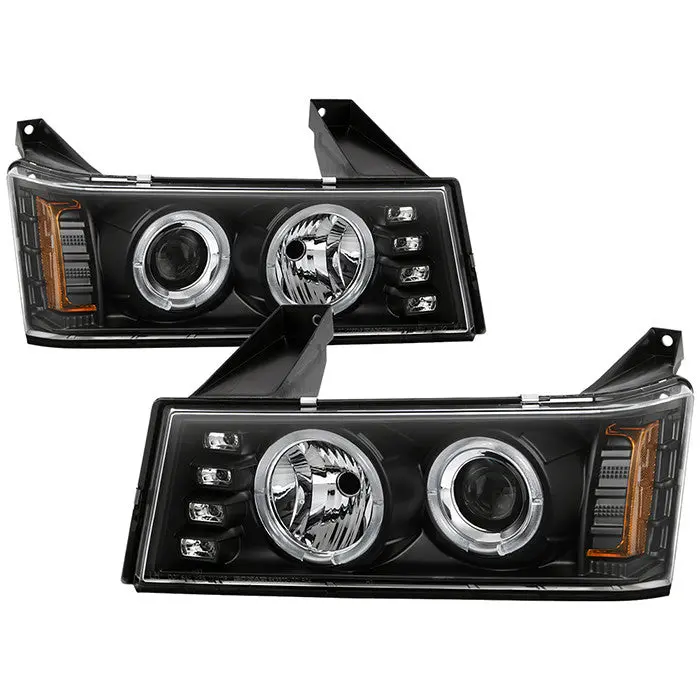 Spyder 04-12 Chevy Colorado Halo Projector Headlights Black 1