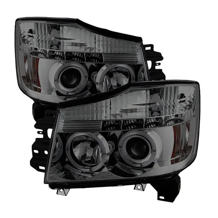 Spyder 04-15 Nissan Titan Halo Projector Headlights Smoked 1
