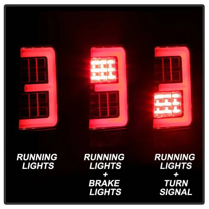 Spyder 05-06 Jeep Grand Cherokee V2 Tail Lights Led Bar Black 2