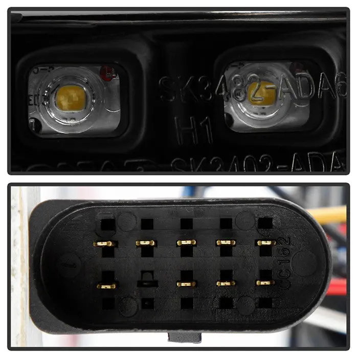Spyder 05-07 Audi A6 Projector Headlights Light Tube Drl Afs Black 2