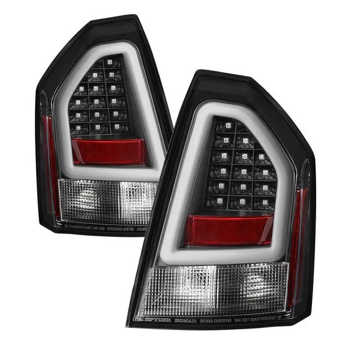 Spyder 05-07 Chrysler 300 V2 Tail Lights Led Bar Black 1