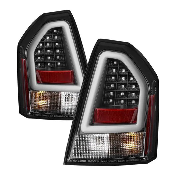 Spyder 05-07 Chrysler 300C V2 Tail Lights Led Bar Black 1