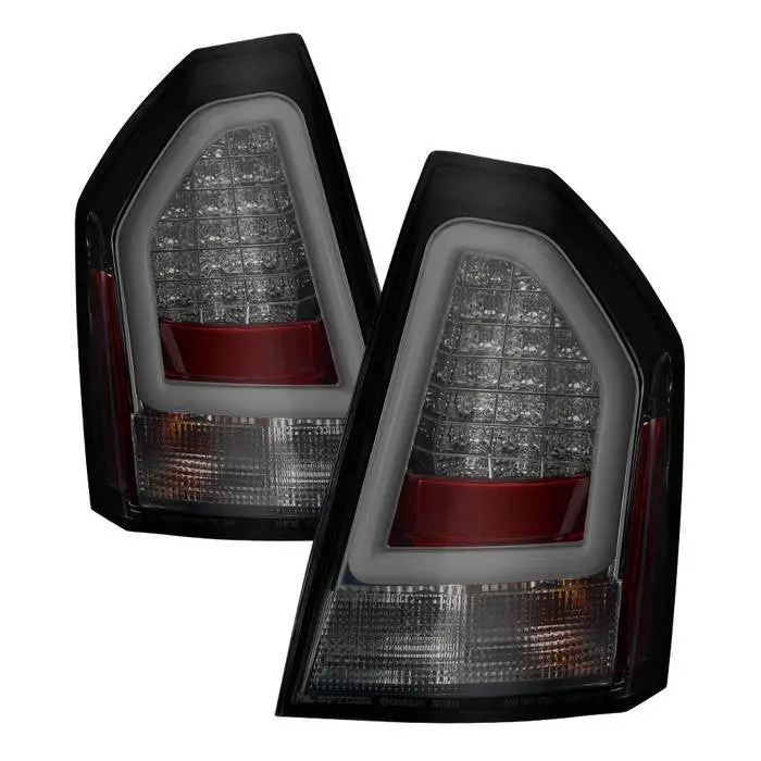 Spyder 05-07 Chrysler 300C V2 Tail Lights Led Bar Smoked 1
