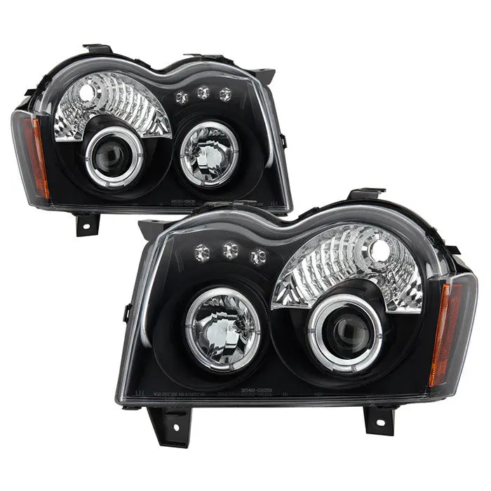 Spyder 05-07 Jeep Grand Cherokee Projector Headlights Black 1