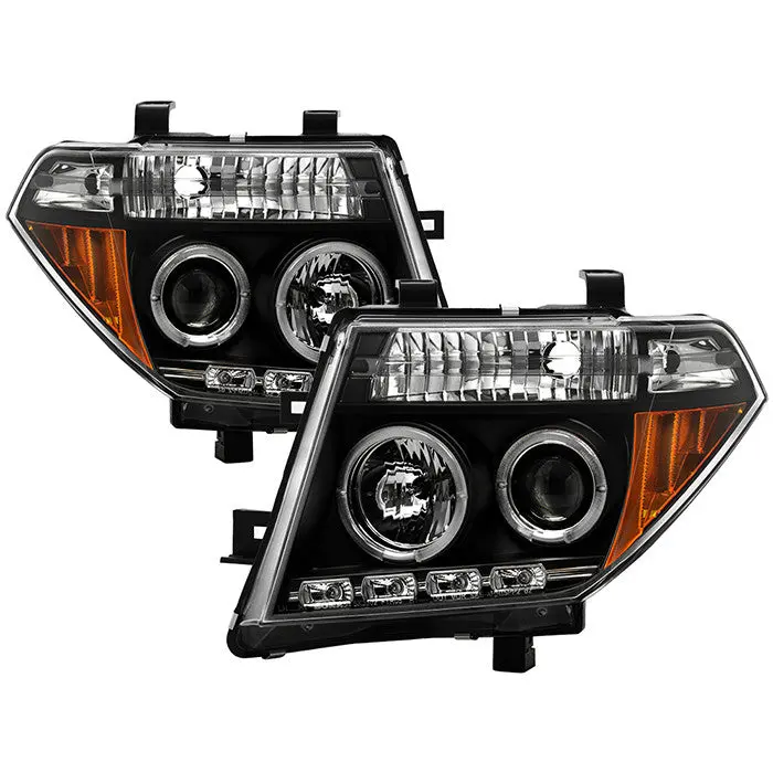 Spyder 05-07 Nissan Frontier/Pathfinder Projector Headlights Black 1